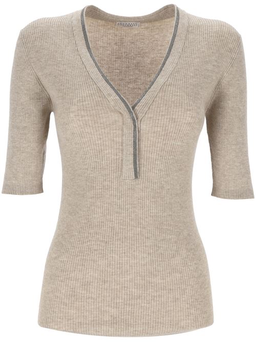 Taupe ribbed knit BRUNELLO CUCINELLI | M9A824802C058